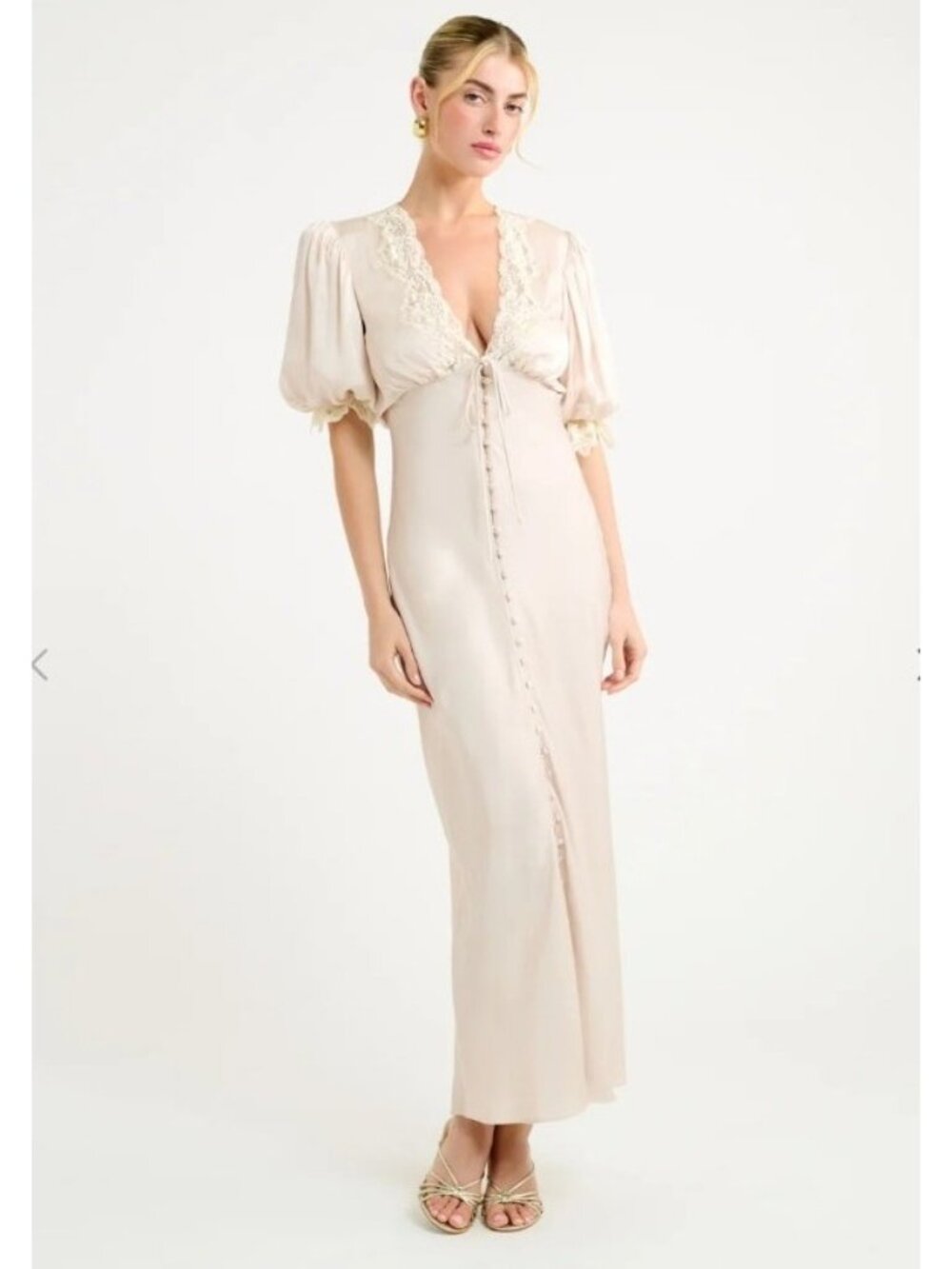 NWT Honey Duster Maxi Dress Ivory Size S - Picture 8 of 8